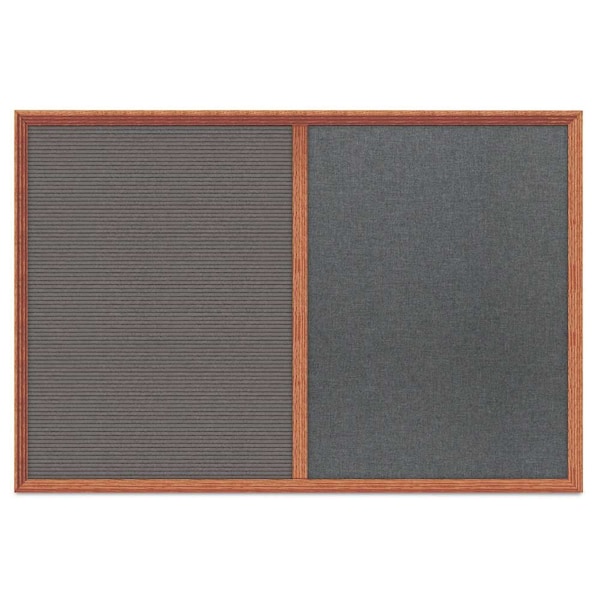 Enclosed Corkboard, 1 Door, 48"x36", 4" Fra, UV3423-BRONZE-CORK